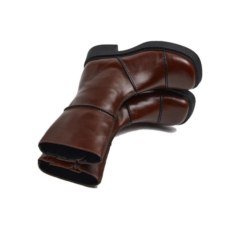 MIISTA Ankle Boots 4cm Women's Brown-3