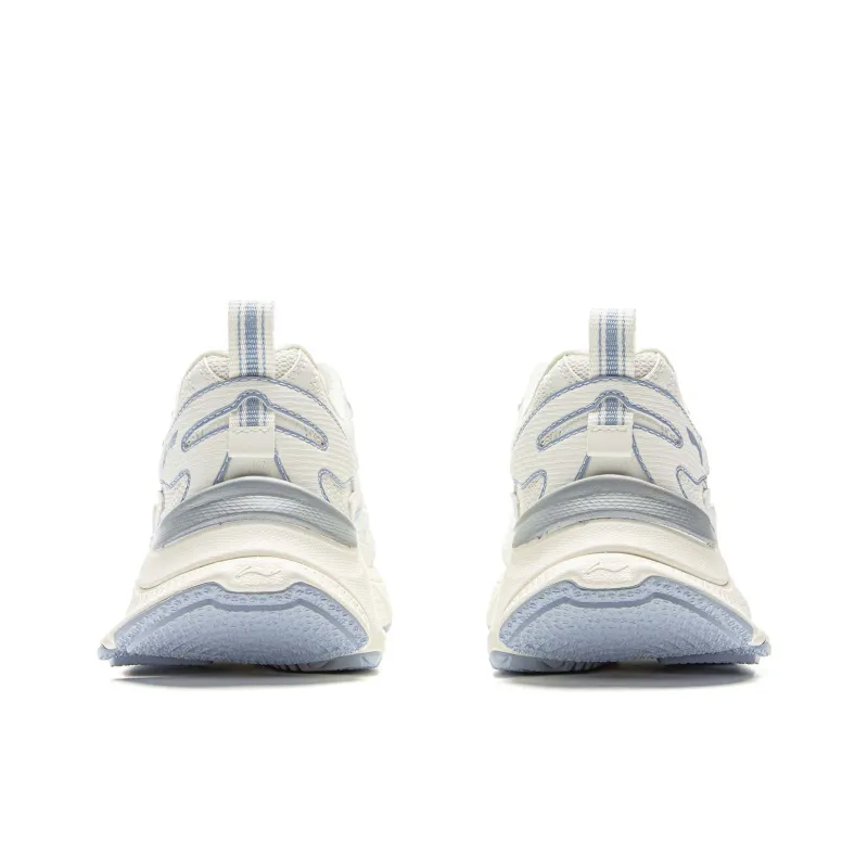 LiNing Star Shock Absorbers Slip Resistant, Abrasion Resistant, Breathable Low Top Chunky Sneakers Women's White Blue-5