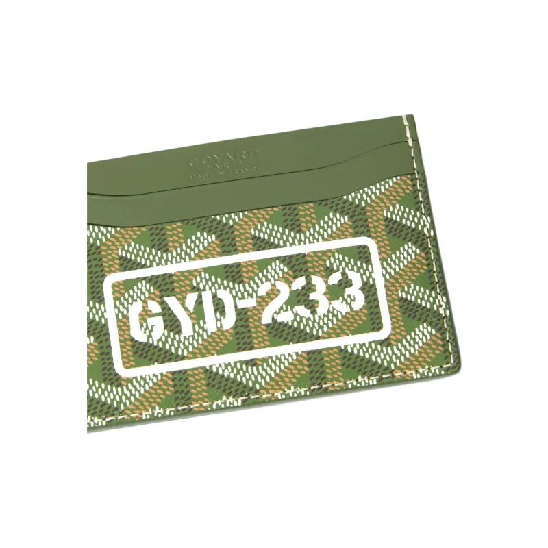 GOYARD Saint Sulpice Goyardine Canvas Card Holder Unisex Khaki-3