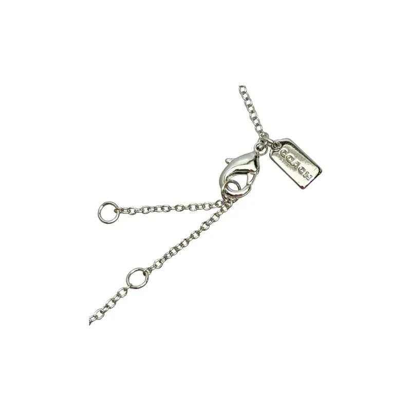 COACH Brass Plated Glass Cubic Zirconia Necklaces Women's Silver-3