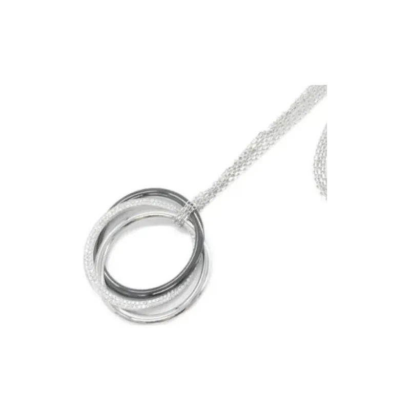 Cartier 2010s 18K White Gold Trinity Diamond Necklace-2