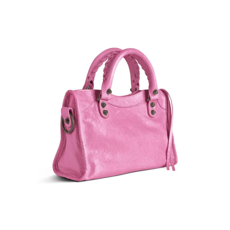Balenciaga Le City Lambskin One Shoulder Handbags Mini Women's Pink-3