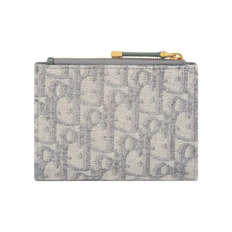 DIOR 30 Montaigne Cotton Card Holder Women's Light Gray-2