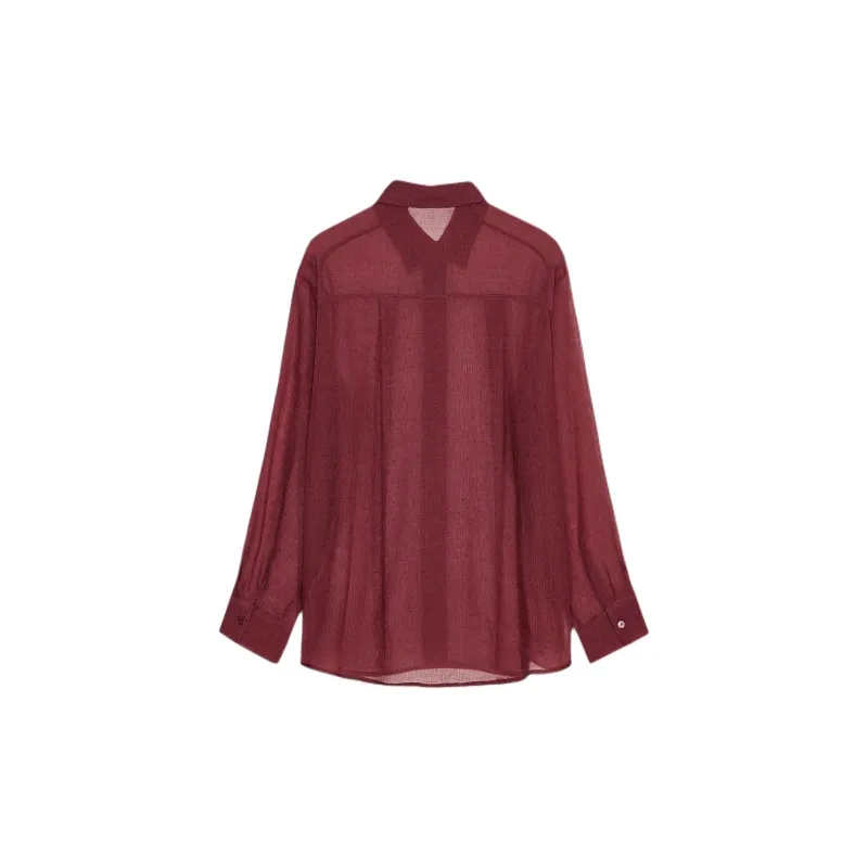 ZARA Shirt Women's Burgundy Burgundy-1