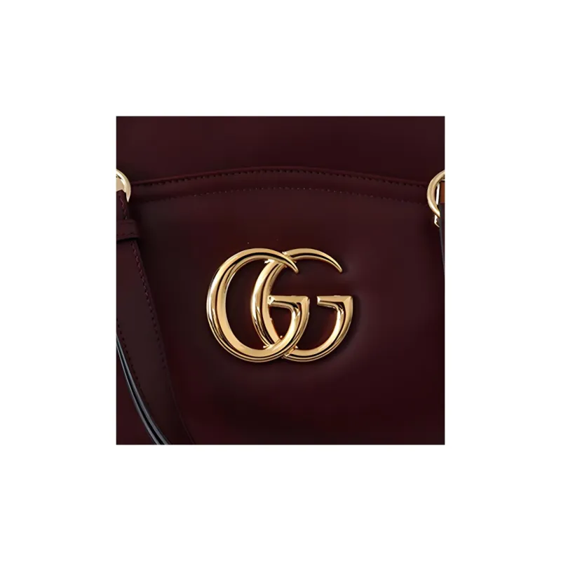 GUCCI Arli Calfskin Handbag, Shoulder Bag Tubas Women's Red-3