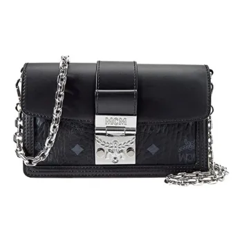 MCM Cow Leather Cylinder Bag Crossbody Bag Mini Women's Black