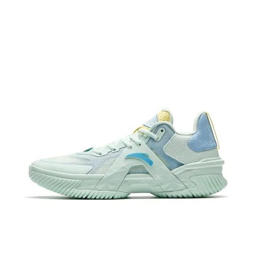 Anta Space 5 Anti Slip And Wear Resistant Anti Rollover Low Top Basketball Shoes Men's Blue Green