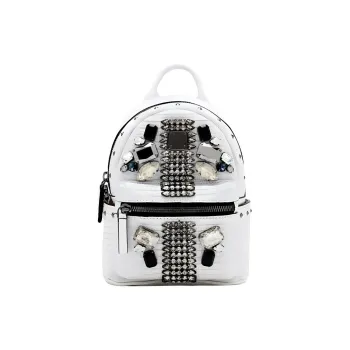 MCM Leather Backpack Mini Women's White