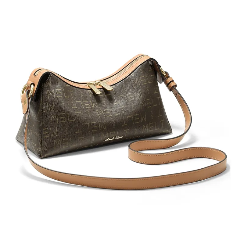 MashaLanti PVC With Synthetic Leather Shoulder Bag Crossbody Bag Women's Coffee & Tea Brown-2