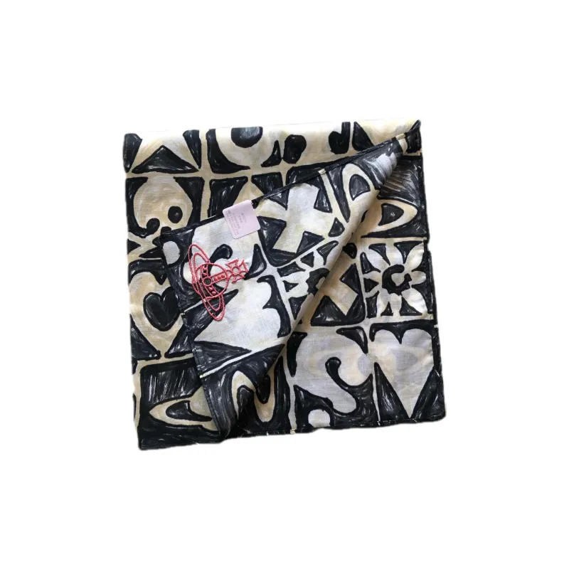 Vivienne Westwood Cotton Silk Scarves Unisex Black-2