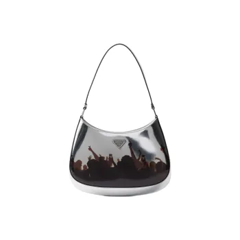 PRADA Cleo Cow Leather Shoulder Bag Regular Women's Silver