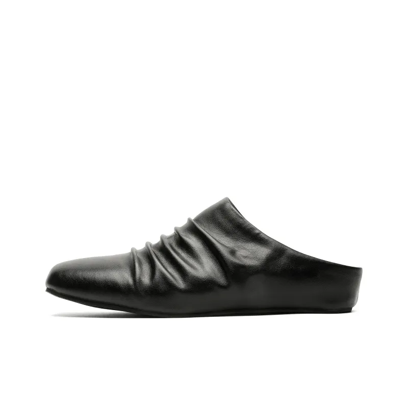 Chi Wolf Rubber Sole Wrap-toe Slippers Unisex Black-0