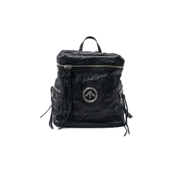 GROTTO Sheepskin Backpack Trumpets Unisex Black Diopside