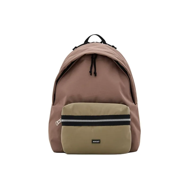 Sacai Polyester Backpack Men's Brown & Green-0