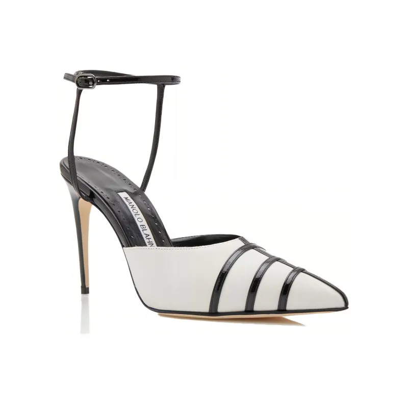 MANOLO BLAHNIK Cetro Slim Heel High Heels 10.5cm Women's White-2