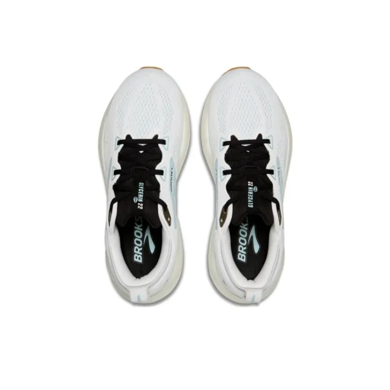 Brooks Cushioning Anti Slip And Wear Resistant Low Top Casual Running Shoes Men's White Blue-3