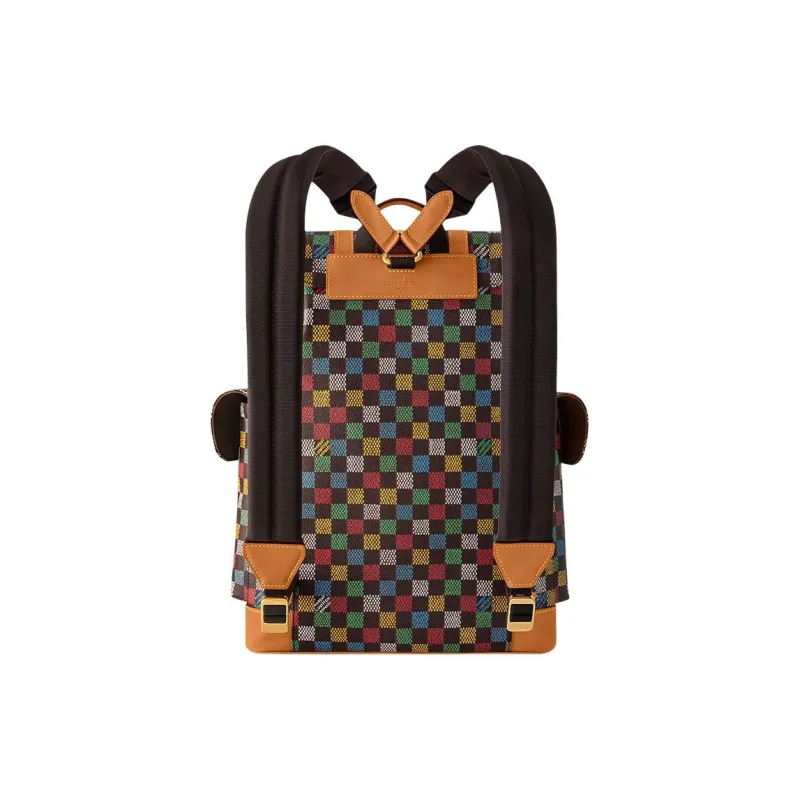 LOUIS VUITTON CHRISTOPHER Coated Canvas Backpack Medium Size Unisex Multicolor-2