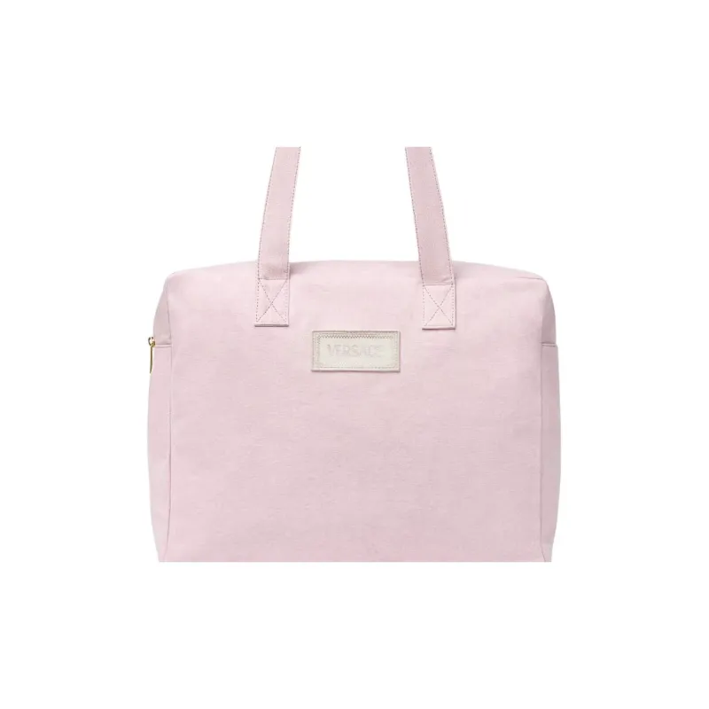 VERSACE 90S VINTAGE Cotton Tote Bag Shopping Bag Handbag Shoulder Bag Women's Pink-3