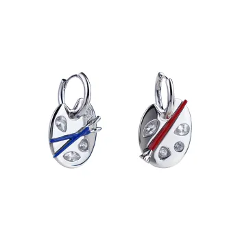 Lazysuri White Gold Plated Copper Earrings Unisex