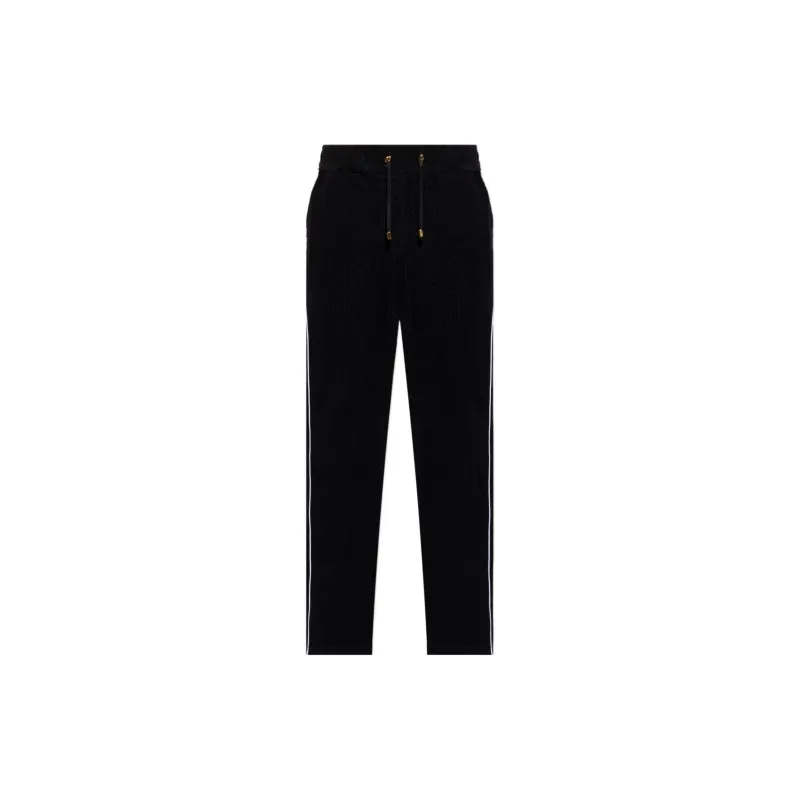 BALMAIN Monogram Velvet Drawstring Joggers-0
