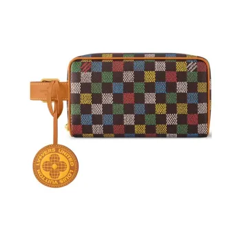 LOUIS VUITTON Locker Dopp Kit Lv Vers Damier Ebene Multicolor