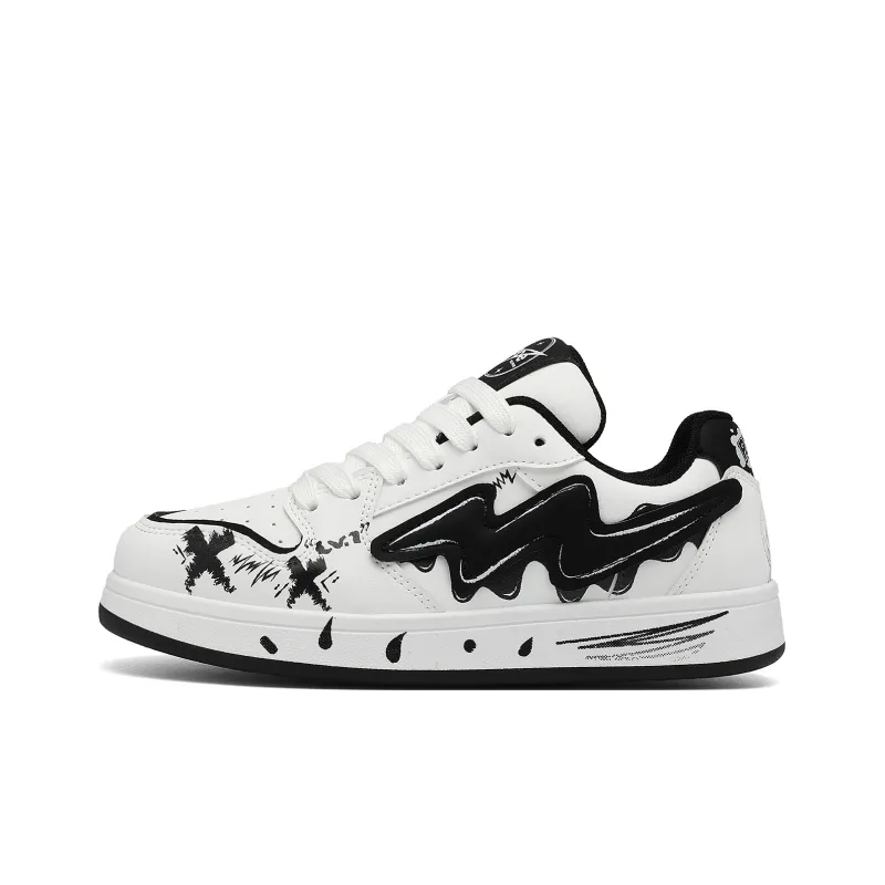 Pepe The Frog Skateboard Shoes Unisex Low Top Black & White/Beige Blue-38