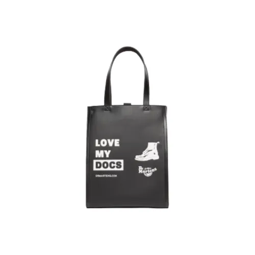 Dr.Martens Cow Leather Tote Bag, Shopping Bag, Shoulder Bag Medium Size Unisex Black