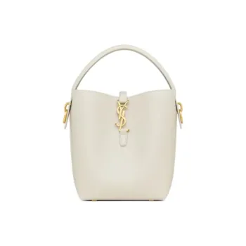 SAINT LAURENT Cow Leather One Shoulder Handbag Small Size Women's White