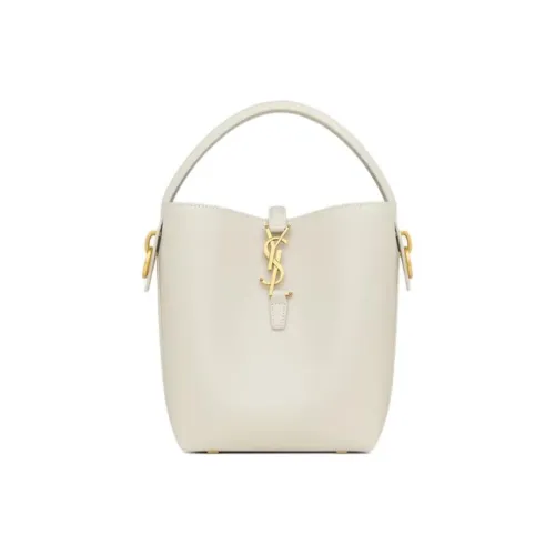 SAINT LAURENT Cow Leather One Shoulder Handbag Small Size Women's White
