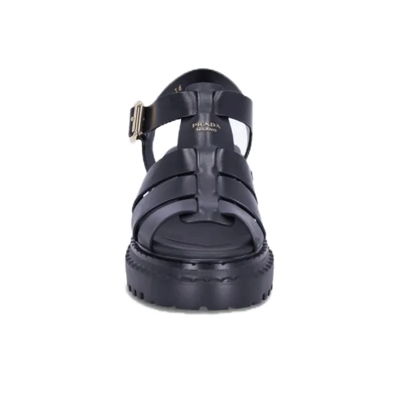 PRADA Roman Sandals Women's Black-3