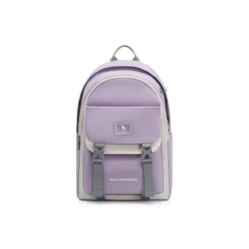 OIWAS Fabric Backpack Unisex Light Purple/Light Gray