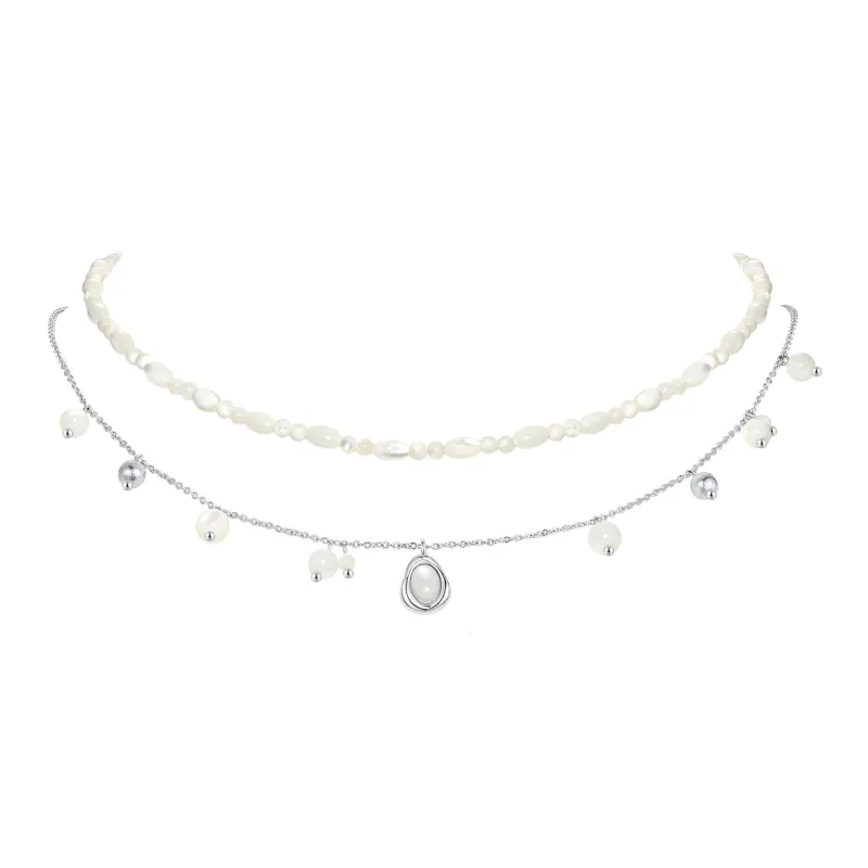 ZEGL Mother Of Pearl Necklaces Women's-0