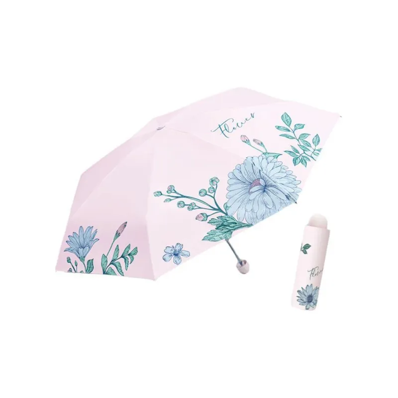 Heavenly Umbrella 25 Styles Large Print Macaron Color Three Fold Vinyl Sunny And Rainy Dual Use Umbrella-5
