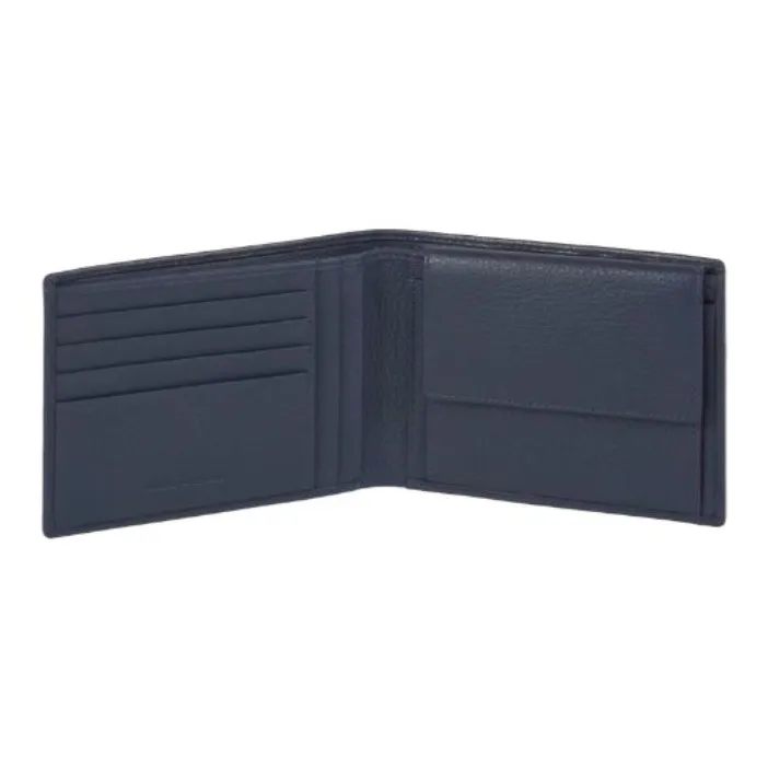 PIQUADRO Leather Wallet Men's Blue-1