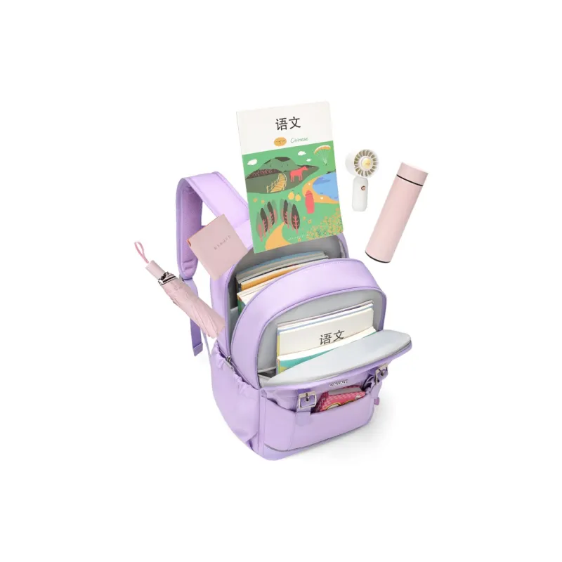 V.NINE Fabric Student Bag Unisex Taro Purple/Starry Blue-4