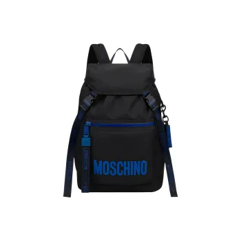 MOSCHINO Polyamide Backpack Men's Black & Blue