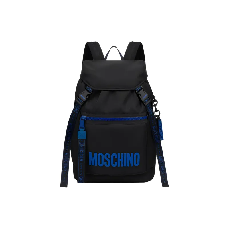MOSCHINO Polyamide Backpack Men's Black & Blue-0