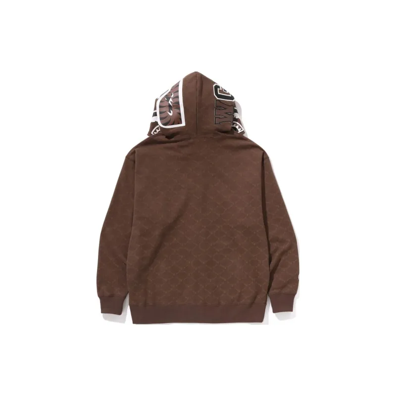 Bape College Monogram Relaxed Fit Shark Full Zip Hoodie-8