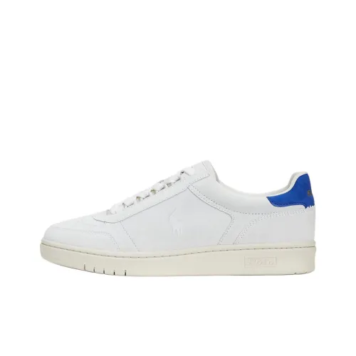 Polo Ralph Lauren Court Low-Top Skateboard Shoes Men's White Blue