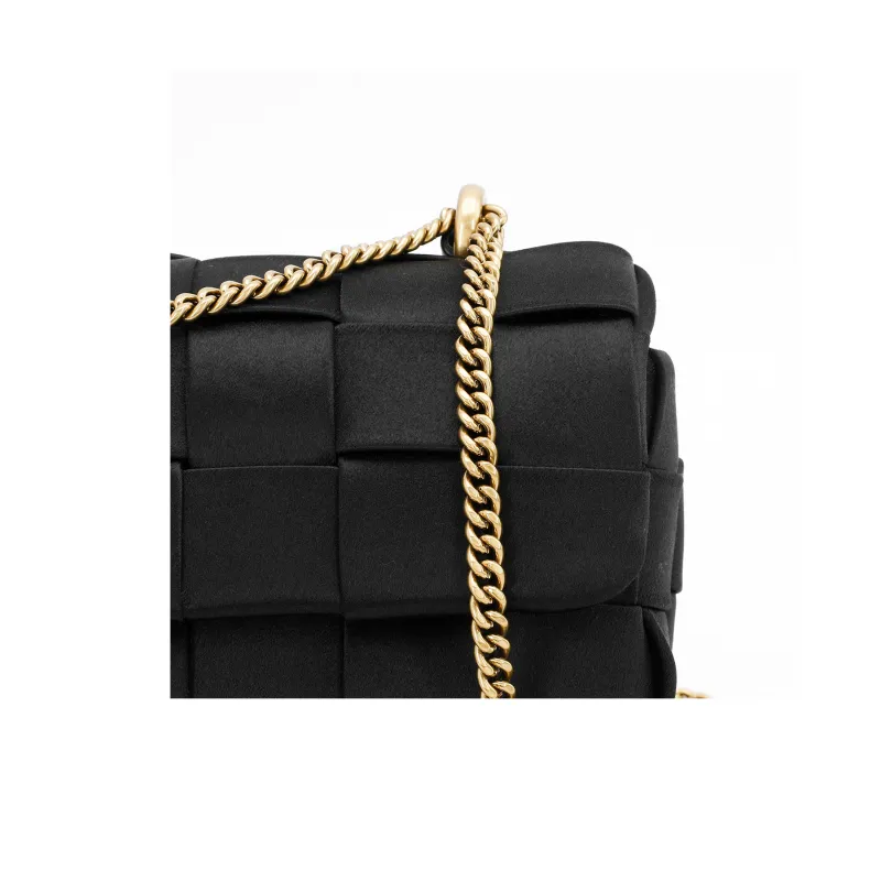 TORY BURCH Kira Satin With Leather Portable Crossbody Bag Shoulder Bag Mini Women's Black-4