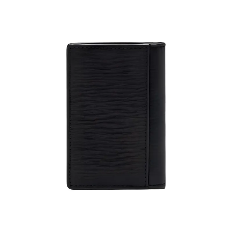 MICHAEL KORS Hudson Leather, Cow Leather Card Holder Medium Size Men's Black-1