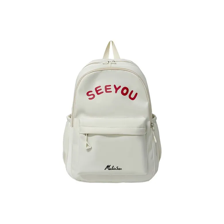 Mulinsen Nylon Backpack Unisex Black/White/Yellow-2