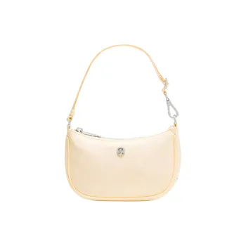 Lululemon Nylon Handbag, Shoulder Bag Mini Women's Cream Yellow