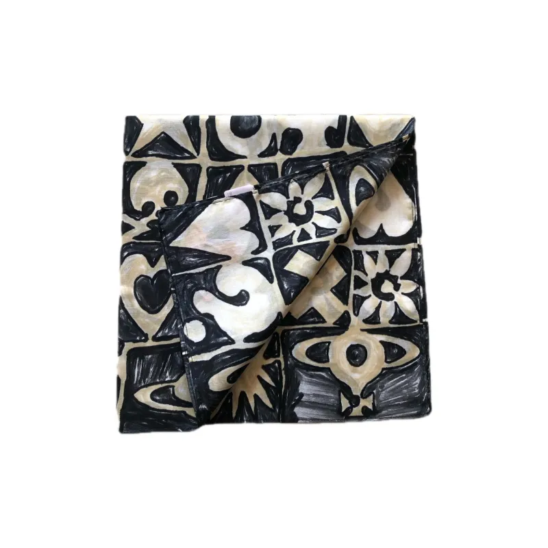 Vivienne Westwood Cotton Silk Scarves Unisex Black-3