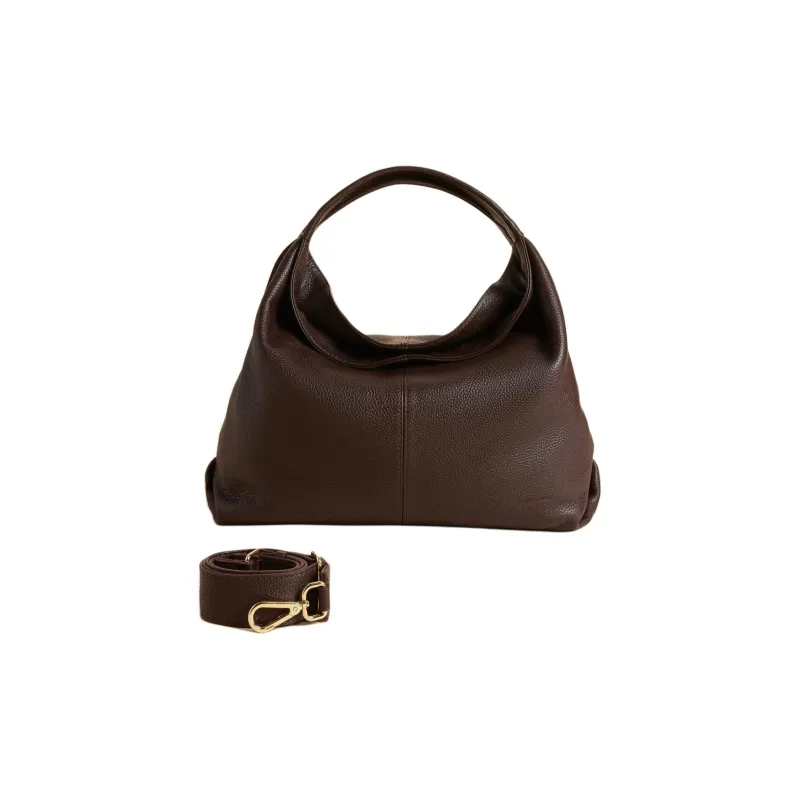 Manu Atelier Calfskin Shoulder Bag Crossbody Bag Handbag Women's Dark Umber-1
