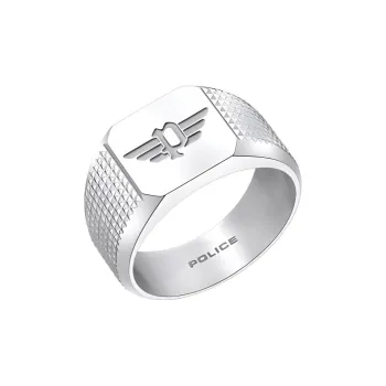 Police Stainless Steel, Silver Rings Men's Silver