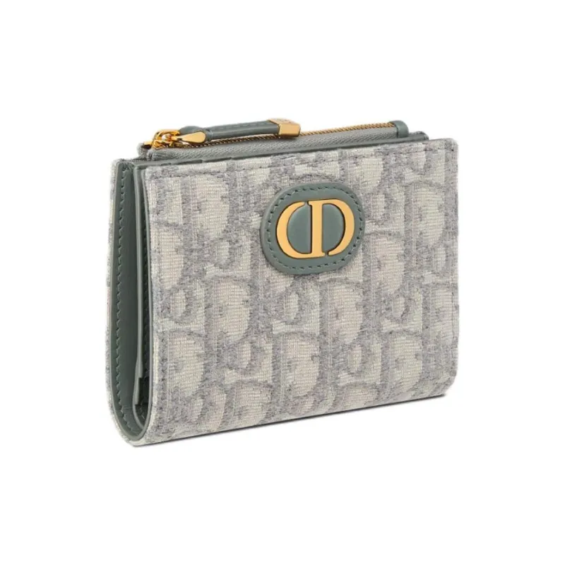 DIOR 30 Montaigne Cotton Card Holder Women's Light Gray-1