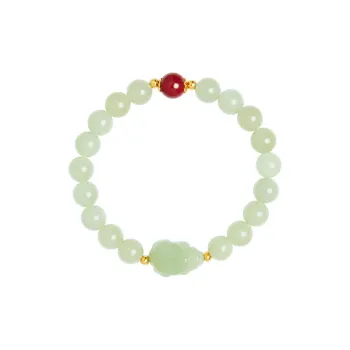 Bubble Scallops Hetian Jade Bracelets White Jade/Pale Greenish White Jade Women's