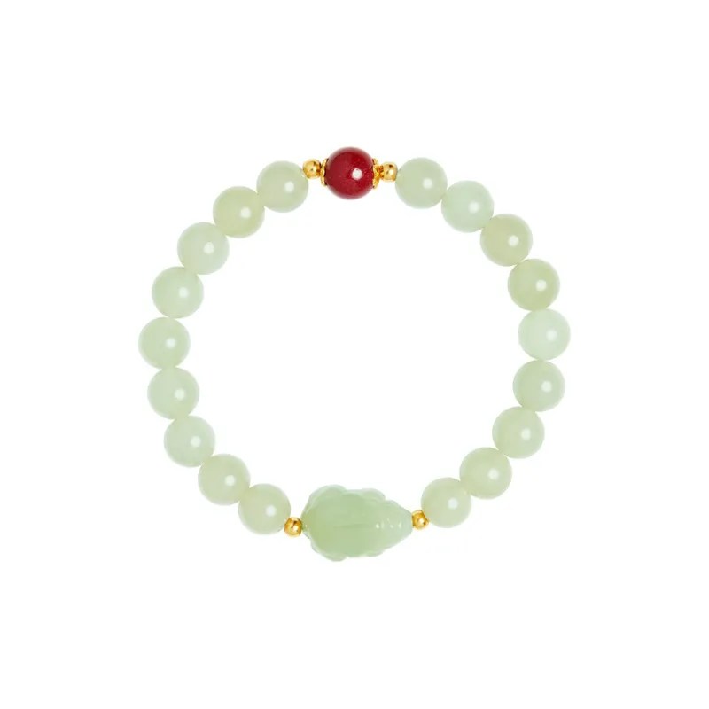 Bubble Scallops Hetian Jade Bracelets White Jade/Pale Greenish-White Jade Women's-0