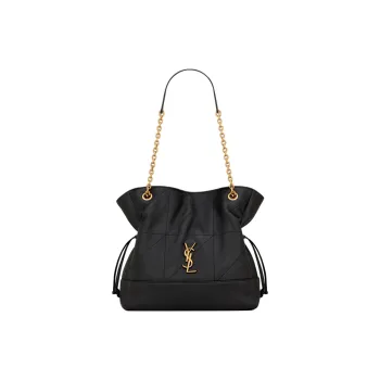 SAINT LAURENT Jamie Lambskin Tote Bag Shopping Bag Handbag Shoulder Bag Small Size Women's Black